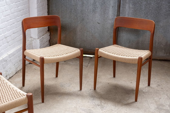 Image 1 of 4x Niels Møller Modell 75 in Teak, 1960er Jahre Dänemark