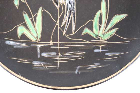 Image 1 of Ruscha Wandteller 'Reiher' Vintage