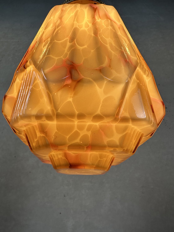 Image 1 of Art-Deco-Opal-Hängelampe