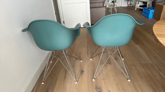 Image 1 of 2x Eames Vitra DAR Schalensitze (Ozeanfarbe)