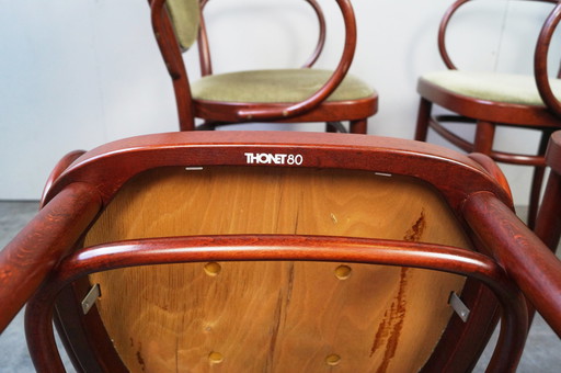 4x Vintage Thonet 215 P Stühle, Set