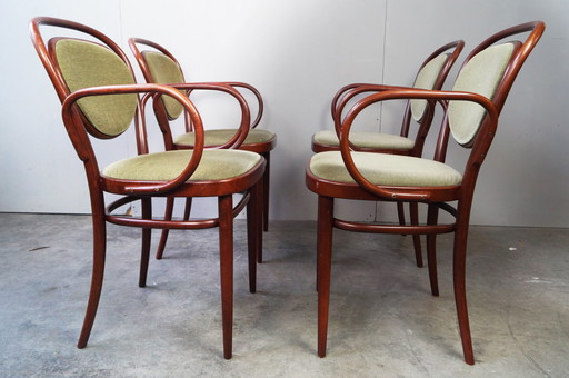 4x Vintage Thonet 215 P Stühle, Set
