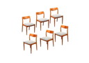 6x Teak and Wool Dining Chairs by Johannes Andersen for Uldum