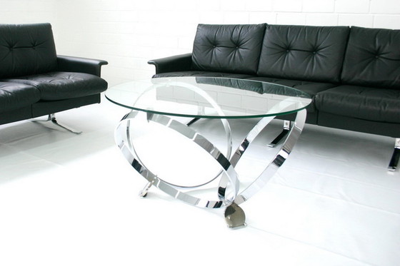 Image 1 of Knut Hesterberg Space-Age Chrome Ring Coffee Table / Couchtisch