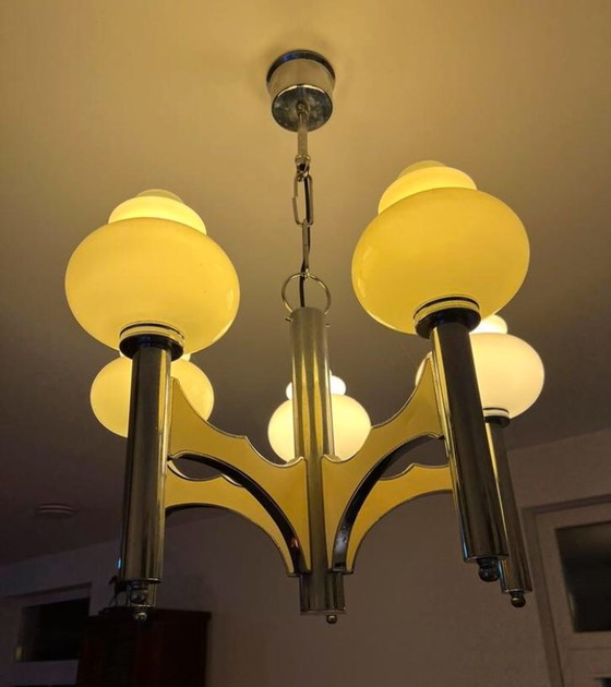 Image 1 of Sciolari Opaline-Hängelampen-Kronleuchter – Italien