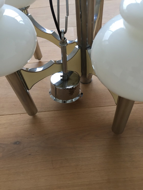 Image 1 of Sciolari Opaline-Hängelampen-Kronleuchter – Italien