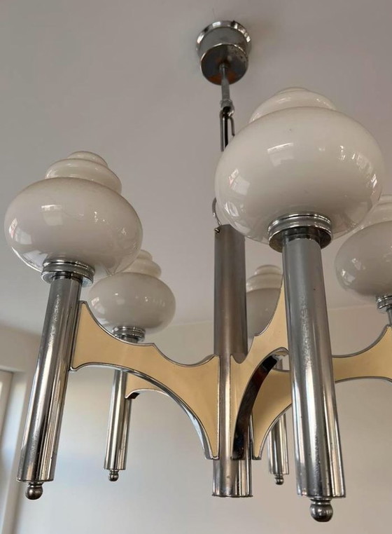 Image 1 of Sciolari Opaline-Hängelampen-Kronleuchter – Italien