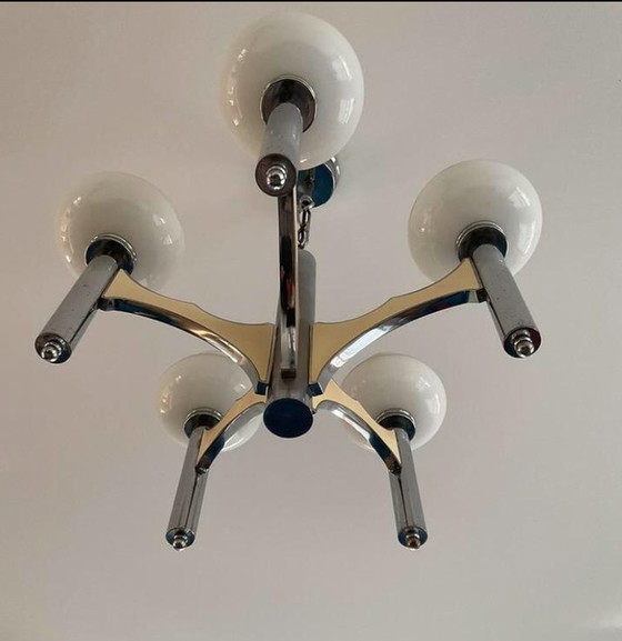 Image 1 of Sciolari Opaline-Hängelampen-Kronleuchter – Italien