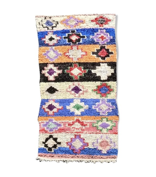 Vintage Boucherouite Berber Marokkanischer Teppich