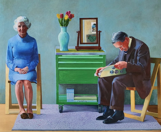 Image 1 of David Hockney - Tentoonstellingsaffiche - Werke aus der Tate