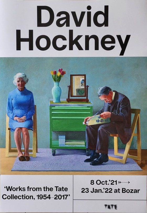 Image 1 of David Hockney - Tentoonstellingsaffiche - Werke aus der Tate