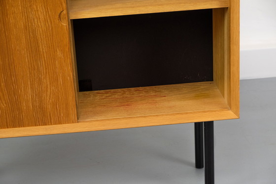 Image 1 of Small Oak Cabinet with sliding doors, 1960s