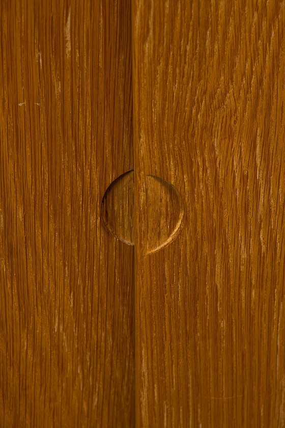 Image 1 of Small Oak Cabinet with sliding doors, 1960s