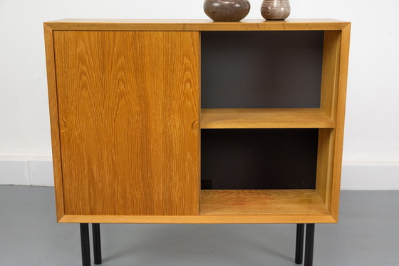 Image 1 of Small Oak Cabinet with sliding doors, 1960s