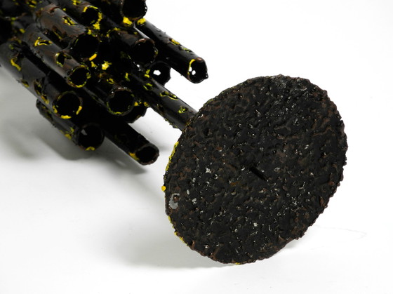 Image 1 of Marcello Fantoni brutalistischer Kerzenhalter aus Eisen aus den 1950er Jahren