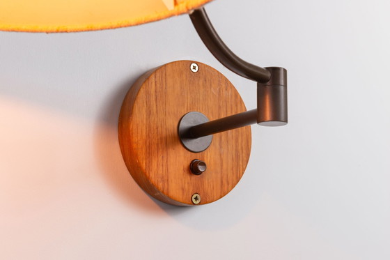 Image 1 of Verstellbare Vintage Wandleuchte mit Stoffschirm