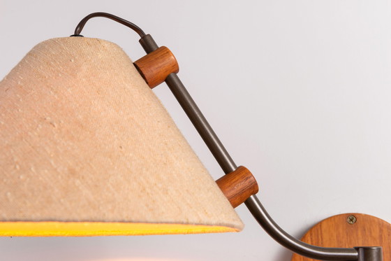 Image 1 of Verstellbare Vintage Wandleuchte mit Stoffschirm