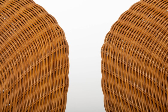 Image 1 of Set aus 2 Loungesesseln aus Korbgeflecht und Chrom , 1970er Jahre