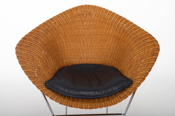 Image 1 of Set aus 2 Loungesesseln aus Korbgeflecht und Chrom , 1970er Jahre