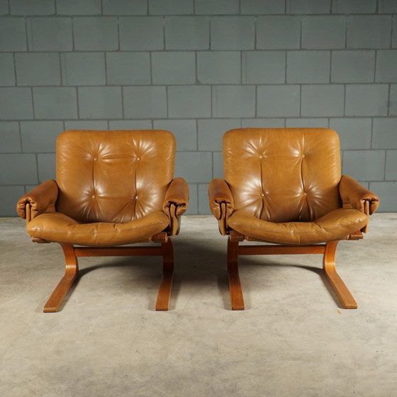 Image 1 of 2x Vintage Elsa & Nordahl Solheim Kengu Sessel