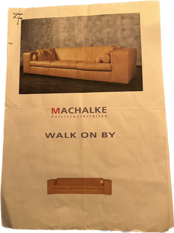 Image 1 of Machalke, 3 + 2,5-Sitzer-Sofa + Hocker + 4 Kissen, honigfarben