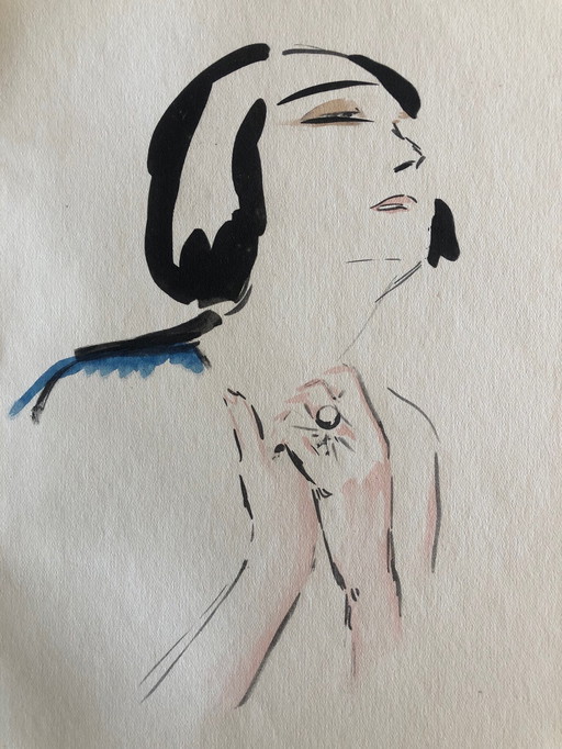 Kees van Dongen 1925 Pochoir "Prière"