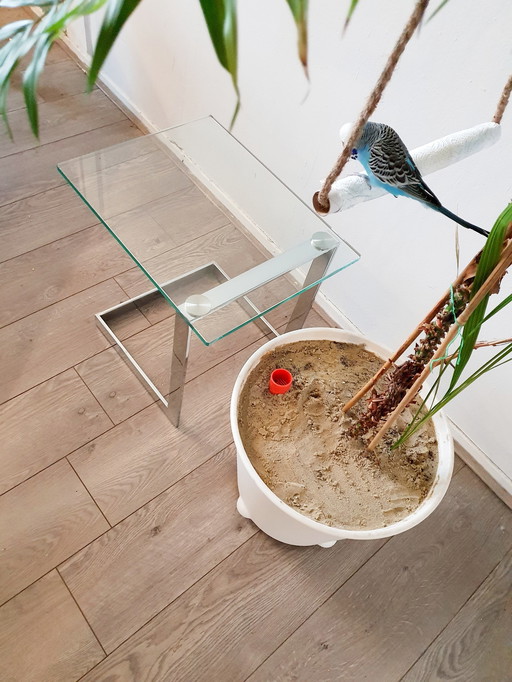 Gebra Designtisch starkes Glas & Stahl