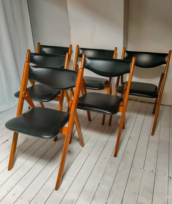 Image 1 of 6x Mid Century Design Klappstühle "Compass", Klapstoelen