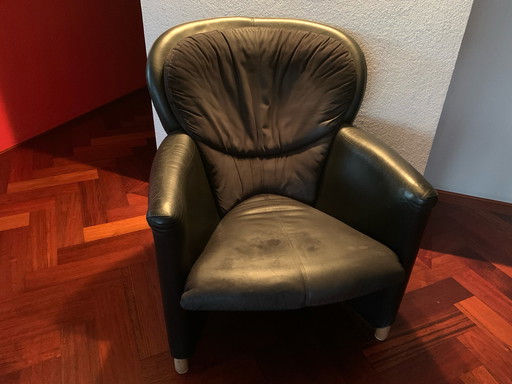 2 Leolux Excalibur Sessel mit Hockern