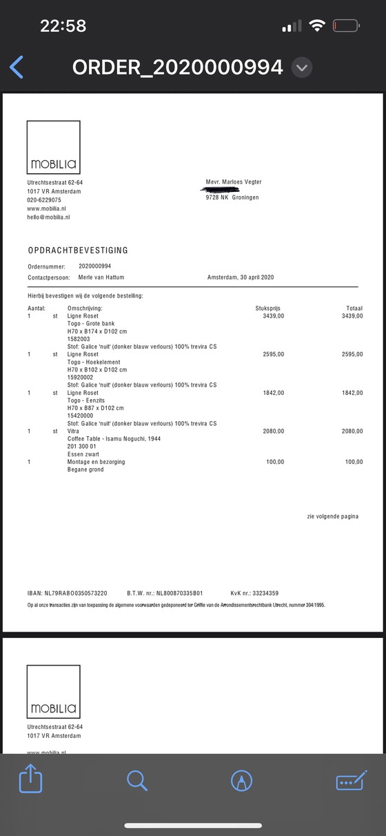 Image 1 of Linge Roset Togo Sofa