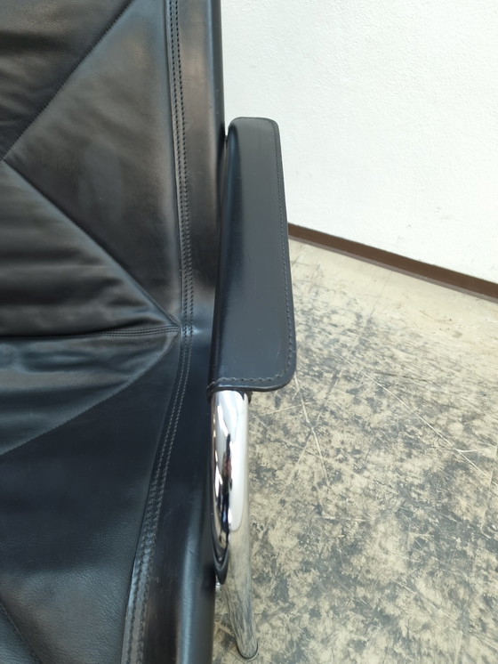 Image 1 of Strässle Hans Eichenberger Designersessel mit Hocker Ledersessel Chair 