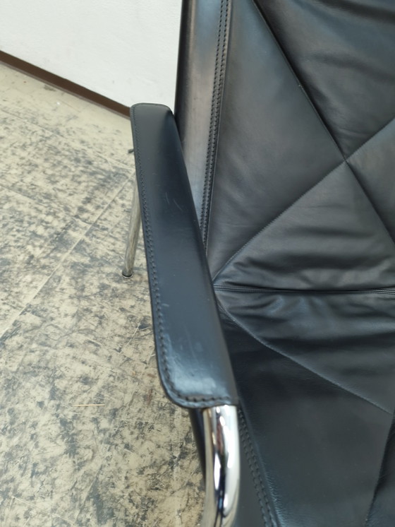 Image 1 of Strässle Hans Eichenberger Designersessel mit Hocker Ledersessel Chair 