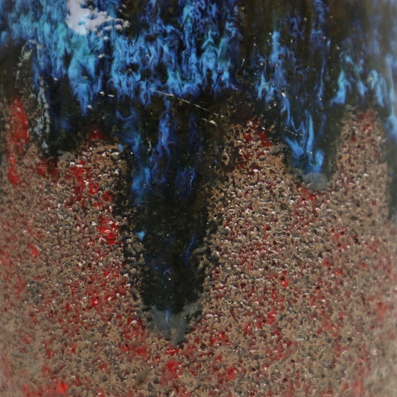 Image 1 of Sehr seltene blaue Ceramano Incrusta Vase 219 Hans Welling Design Fat Lava
