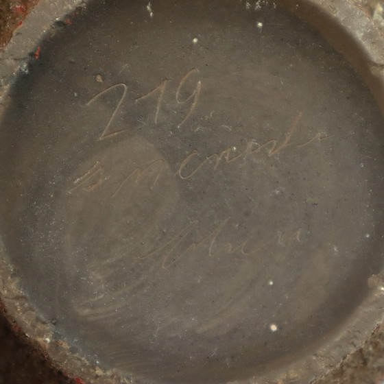 Image 1 of Sehr seltene blaue Ceramano Incrusta Vase 219 Hans Welling Design Fat Lava