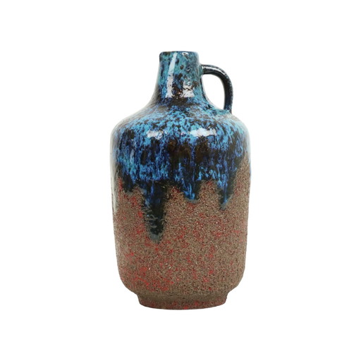 Sehr seltene blaue Ceramano Incrusta Vase 219 Hans Welling Design Fat Lava
