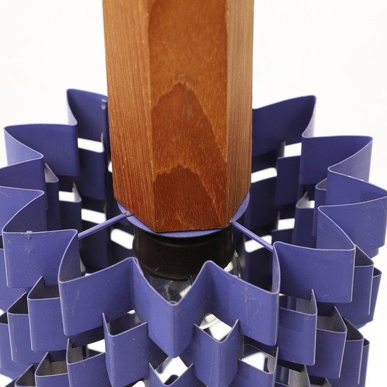 Image 1 of Hängeleuchte Anton Fogh aus violettem Metall und Teakholz