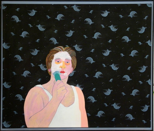 Selbstbildnis Dorian Hiethaar – schilderijen tekeningen, Canvas, Hedendaags