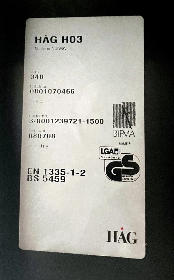 Image 1 of HÅG H03 Bürostuhl Modell 340