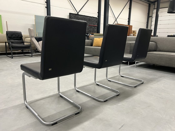 Image 1 of 3 Rolf Benz 620 Esszimmerstuhl schwarzes Leder