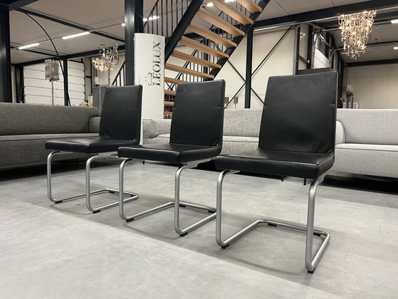 Image 1 of 3 Rolf Benz 620 Esszimmerstuhl schwarzes Leder