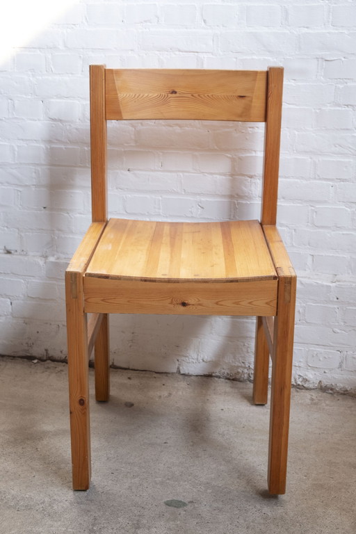 4x Skandinavisch Mid Century Design aus Kiefernholz, 1960er Jahre