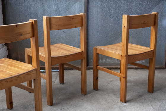 Image 1 of 4x Skandinavisch Mid Century Design aus Kiefernholz, 1960er Jahre