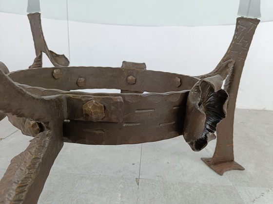 Image 1 of Geformter Blumen-Couchtisch aus Stahl, 1970er Jahre