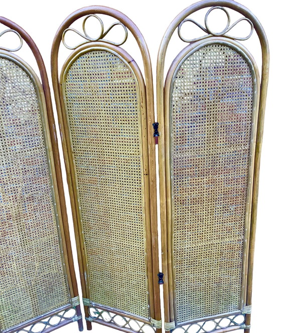 Image 1 of Vintage Rattan -Klappschirm