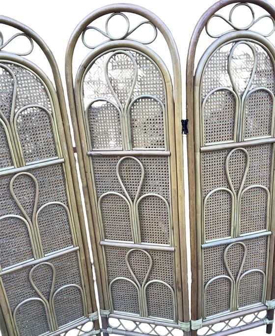 Image 1 of Vintage Rattan -Klappschirm