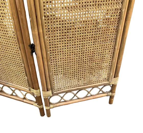 Image 1 of Vintage Rattan -Klappschirm