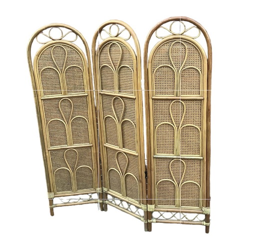 Image 1 of Vintage Rattan -Klappschirm