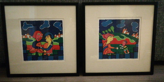 Image 1 of 2x Maartje Wijngaarden Siebdrucke