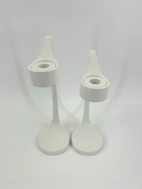 Image 1 of 2x Jatteviktig weißer Kerzenleuchter