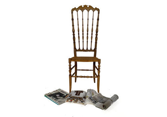 Image 1 of Chiavari Mid Century Gaetone Stuhl in Nussbaum